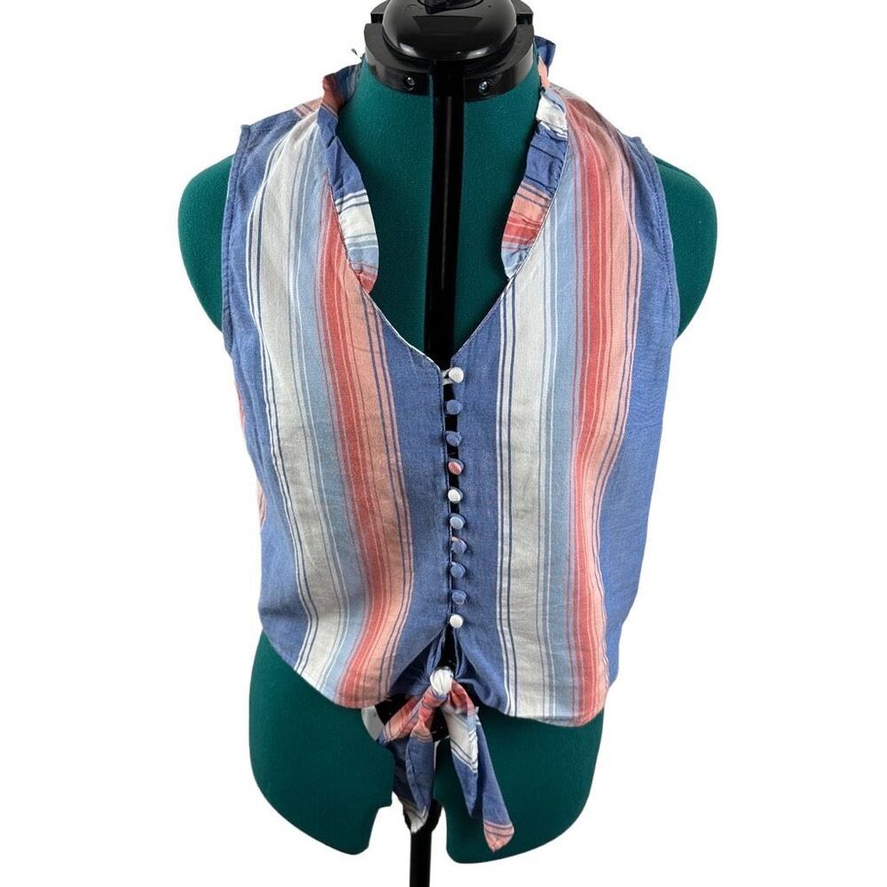 Boutique red white and blue tank blouse - size M